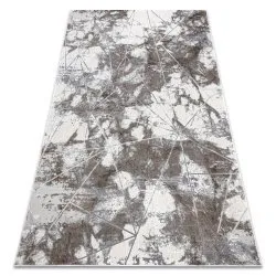 Modern NOBLE Teppich 64 Marmor, Geometrisch - Strukturell zwei Ebenen aus Vlies creme / grau