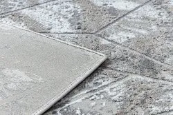 Modern NOBLE Teppich 1515 64 Marmor, Geometrisch - Strukturell zwei Ebenen aus Vlies creme / grau