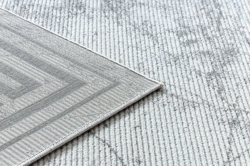Modern NOBLE Teppich 1517 65 Rahmen, griechisch, Marmor - Strukturell zwei Ebenen aus Vlies creme / grau