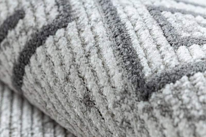 Modern NOBLE Teppich 1517 65 Rahmen, griechisch, Marmor - Strukturell zwei Ebenen aus Vlies creme / grau