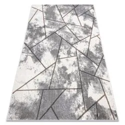 Modern NOBLE Teppich 67 Vintage, Geometrisch - Strukturell zwei Ebenen aus Vlies creme / grau