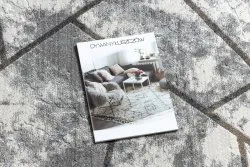 Modern NOBLE Teppich 1518 67 Vintage, Geometrisch - Strukturell zwei Ebenen aus Vlies creme / grau
