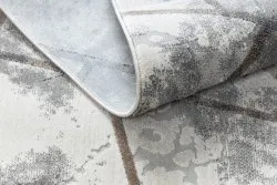 Modern NOBLE Teppich 1518 67 Vintage, Geometrisch - Strukturell zwei Ebenen aus Vlies creme / grau