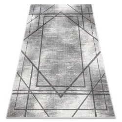 Modern NOBLE Teppich 45 Vintage, Geometrisch, Linien - Strukturell zwei Ebenen aus Vlies grau