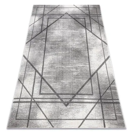 Modern NOBLE Teppich 1520 45 Vintage, Geometrisch, Linien - Strukturell zwei Ebenen aus Vlies grau