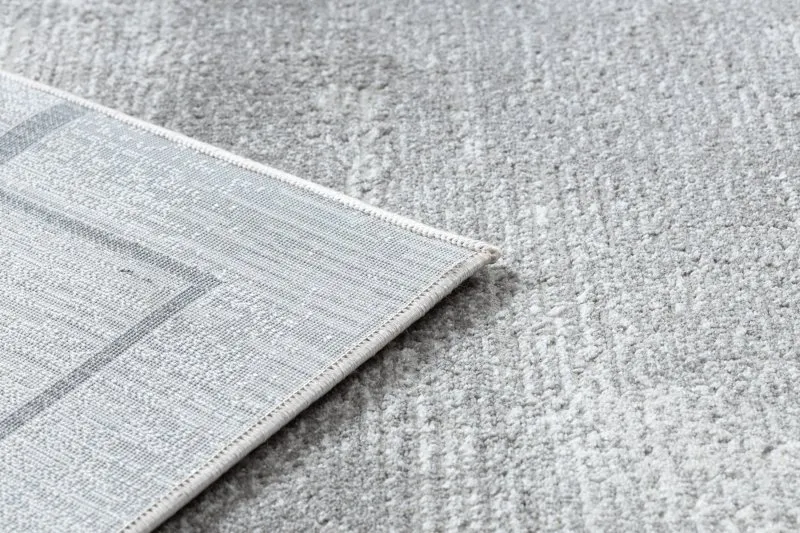Modern NOBLE Teppich 1520 45 Vintage, Geometrisch, Linien - Strukturell zwei Ebenen aus Vlies grau