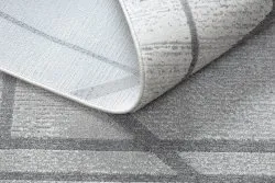 Modern NOBLE Teppich 1520 45 Vintage, Geometrisch, Linien - Strukturell zwei Ebenen aus Vlies grau