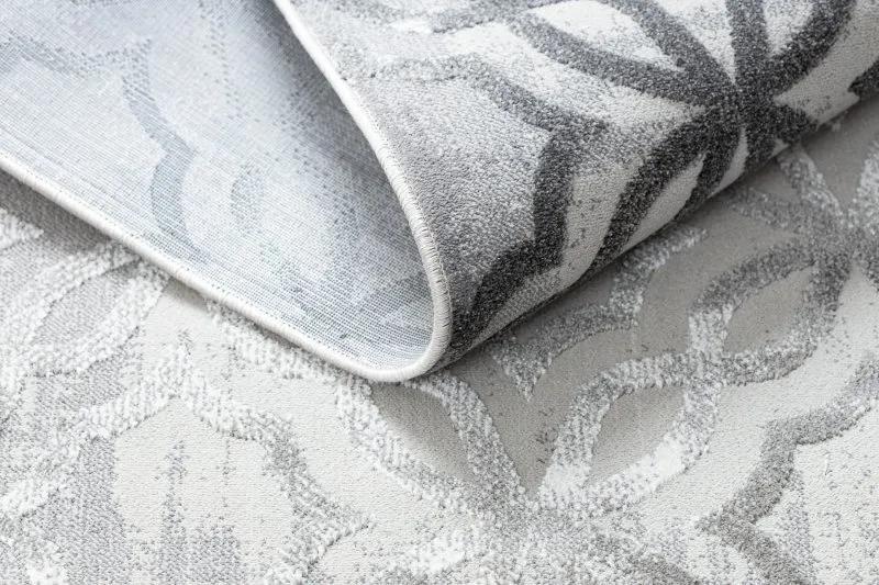 Modern NOBLE Teppich 1532 45 Vintage, Marokkanisches Spalier - Strukturell zwei Ebenen aus Vlies grau