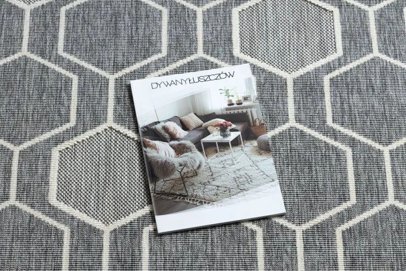 Teppich SPRING 20404332 Sechseck Sisal, geschlungen - grau 