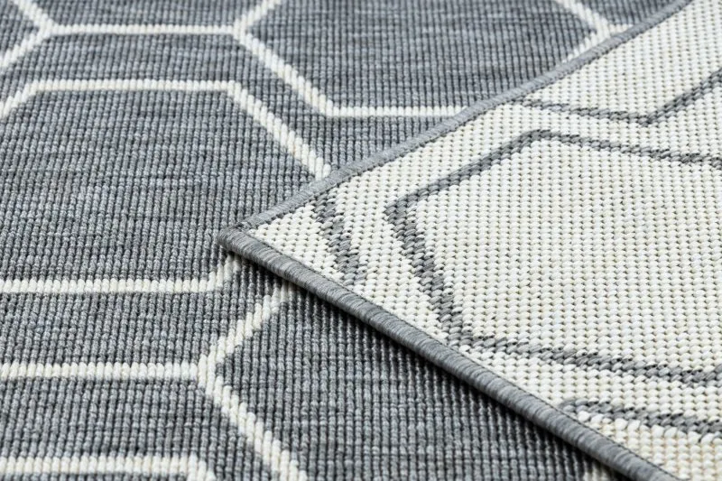Teppich SPRING 20404332 Sechseck Sisal, geschlungen - grau 