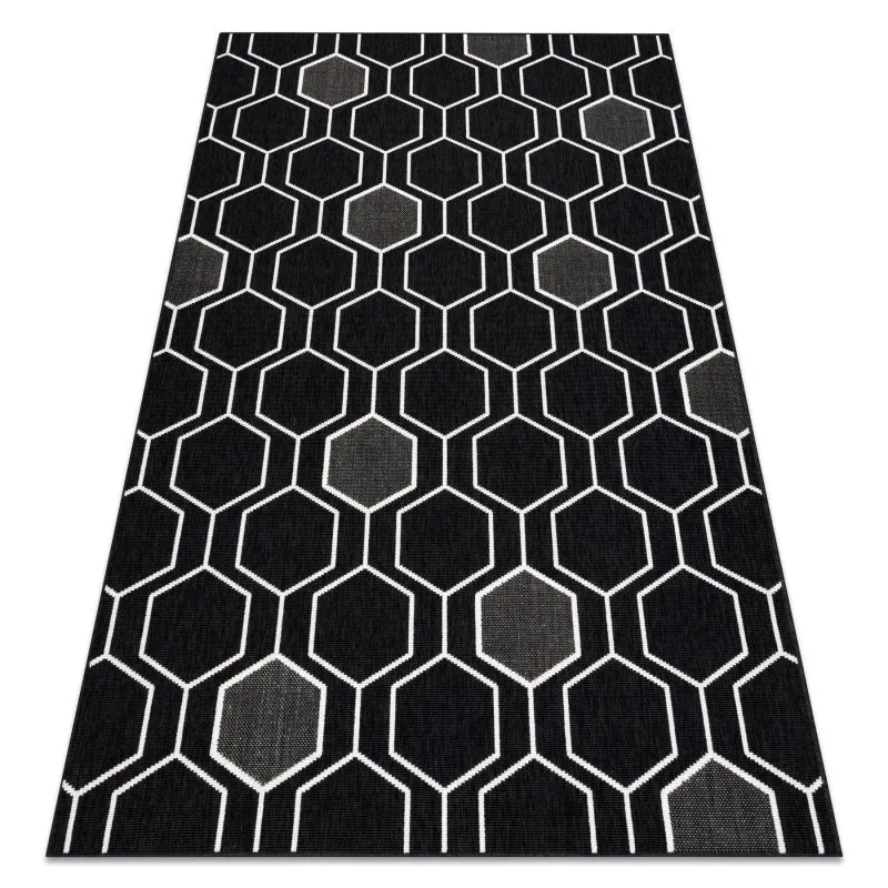 Teppich SPRING 20404993 Sechseck Sisal, geschlungen - schwarz
