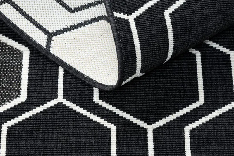 Teppich SPRING 20404993 Sechseck Sisal, geschlungen - schwarz