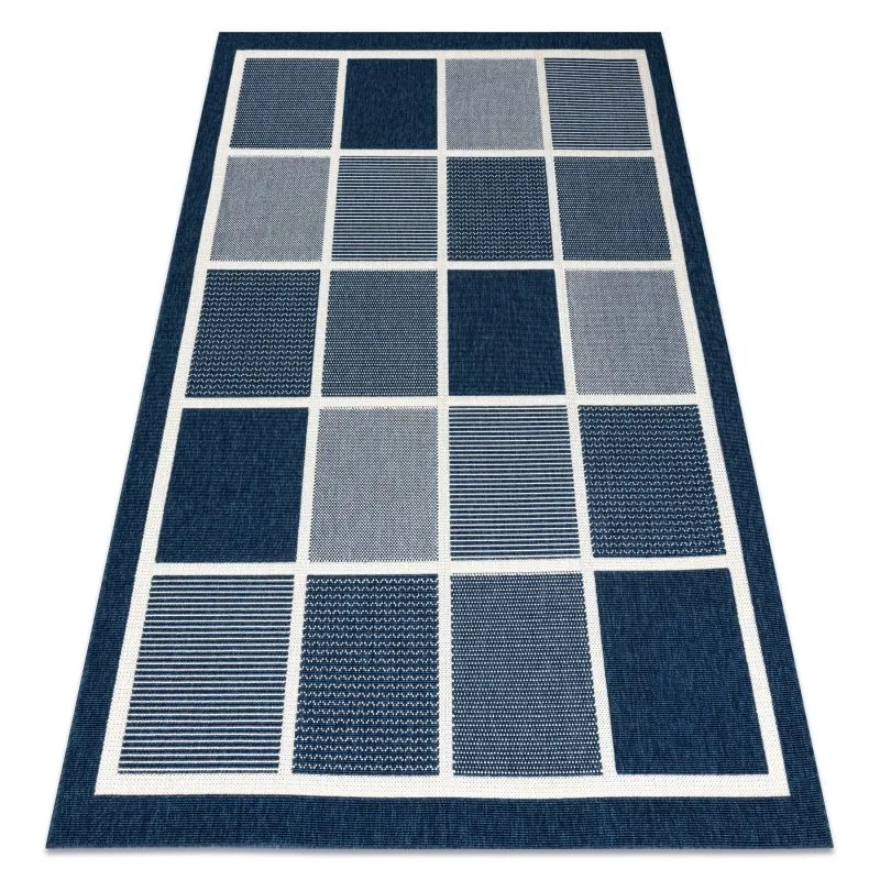 Teppich SPRING 20426994 Quadrate, Rahmen geschlungen - blau