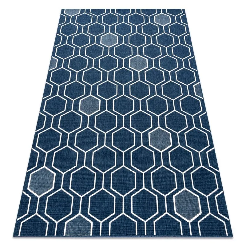 Teppich SPRING 20404994 Sechseck Sisal, geschlungen - blau