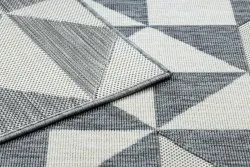 Teppich SPRING 20414332 Dreiecke, geschlungen - grau / creme