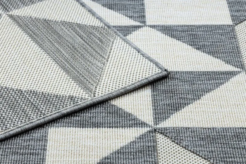Teppich SPRING 20414332 Dreiecke, geschlungen - grau / creme