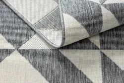 Teppich SPRING 20414332 Dreiecke, geschlungen - grau / creme