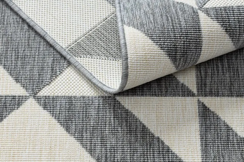 Teppich SPRING 20414332 Dreiecke, geschlungen - grau / creme