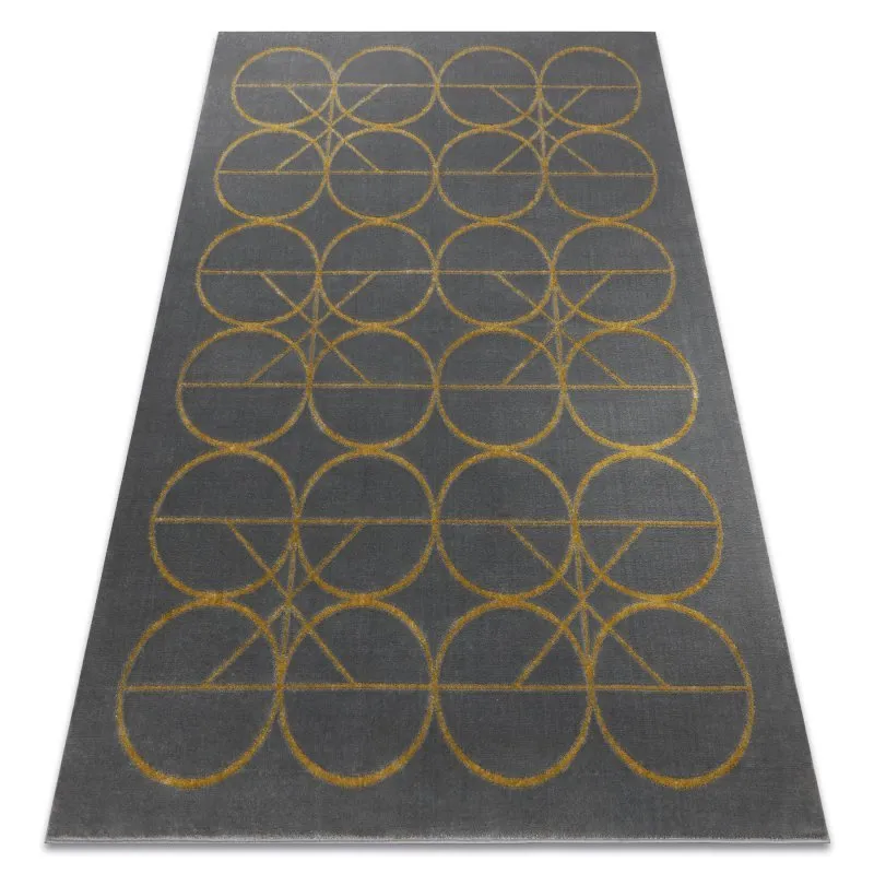 Exklusiv EMERALD Teppich 1010 glamour, stilvoll Kreise grau / gold