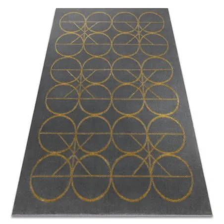 Exklusiv EMERALD Teppich 1010 glamour, stilvoll Kreise grau / gold