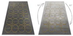 Exklusiv EMERALD Teppich 1010 glamour, stilvoll Kreise grau / gold