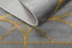 Exklusiv EMERALD Teppich 1010 glamour, stilvoll Kreise grau / gold