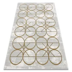 Exklusiv EMERALD Teppich glamour, stilvoll Kreise creme / gold