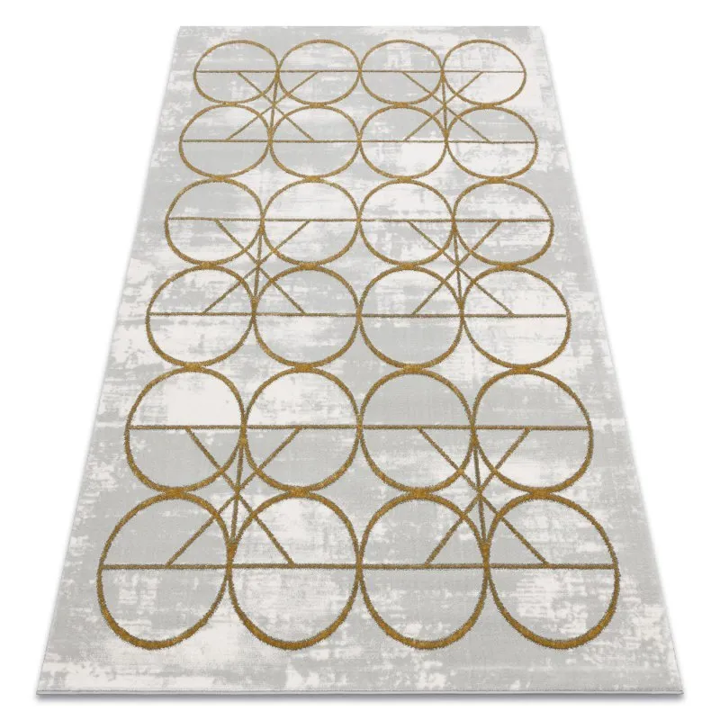 Exklusiv EMERALD Teppich 1010 glamour, stilvoll Kreise creme / gold