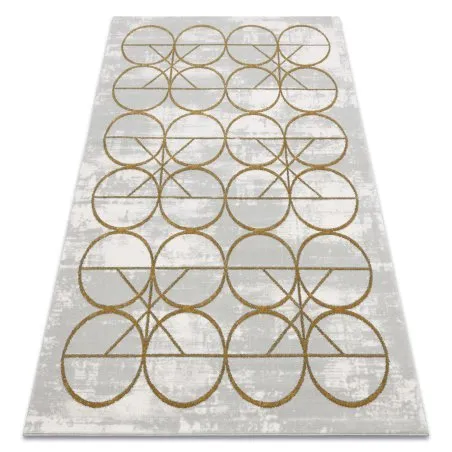 Exklusiv EMERALD Teppich 1010 glamour, stilvoll Kreise creme / gold