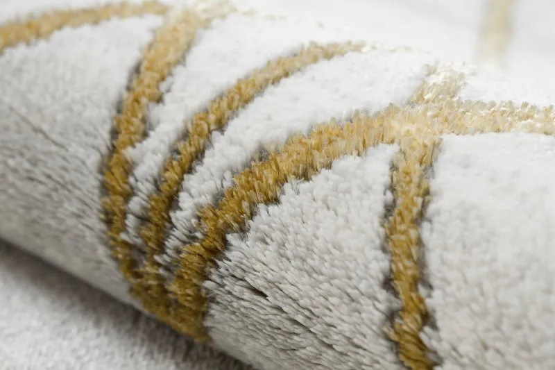 Exklusiv EMERALD Teppich 1010 glamour, stilvoll Kreise creme / gold