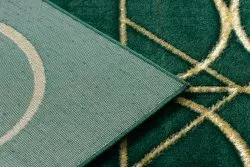 Exklusiv EMERALD Teppich 1010 glamour, stilvoll Kreise Flaschengrün / gold