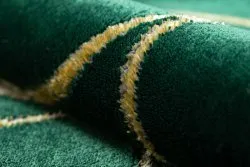 Exklusiv EMERALD Teppich 1010 glamour, stilvoll Kreise Flaschengrün / gold