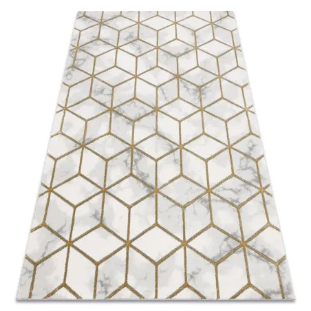 Exklusiv EMERALD Teppich 1014 glamour, stilvoll Würfel creme / gold