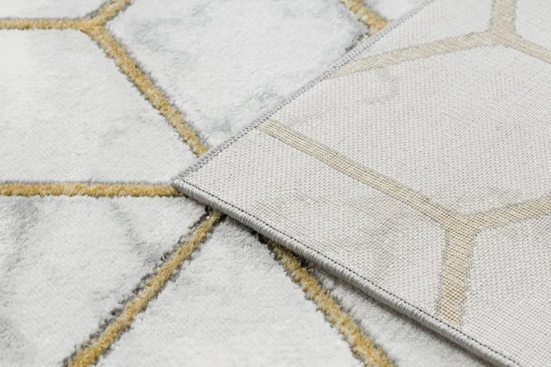 Exklusiv EMERALD Teppich 1014 glamour, stilvoll Würfel creme / gold