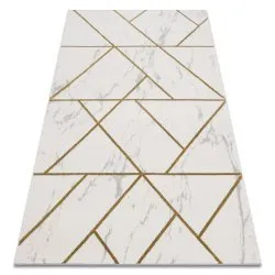 Exklusiv EMERALD Teppich glamour, stilvoll geometrisch Marmor creme / gold
