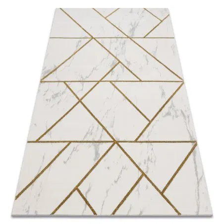 Exklusiv EMERALD Teppich 1012 glamour, stilvoll geometrisch Marmor creme / gold