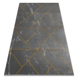 Exklusiv EMERALD Teppich 1012 glamour, stilvoll geometrisch Marmor grau / gold
