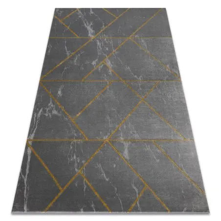 Exklusiv EMERALD Teppich 1012 glamour, stilvoll geometrisch Marmor grau / gold