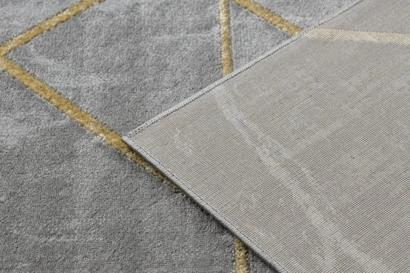 Exklusiv EMERALD Teppich 1012 glamour, stilvoll geometrisch Marmor grau / gold