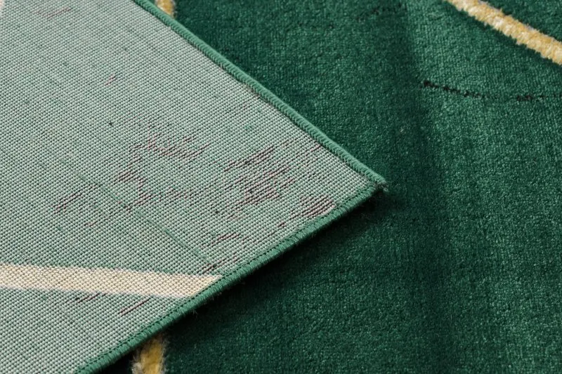 Exklusiv EMERALD Teppich 1012 glamour, stilvoll geometrisch Marmor Flaschengrün / gold