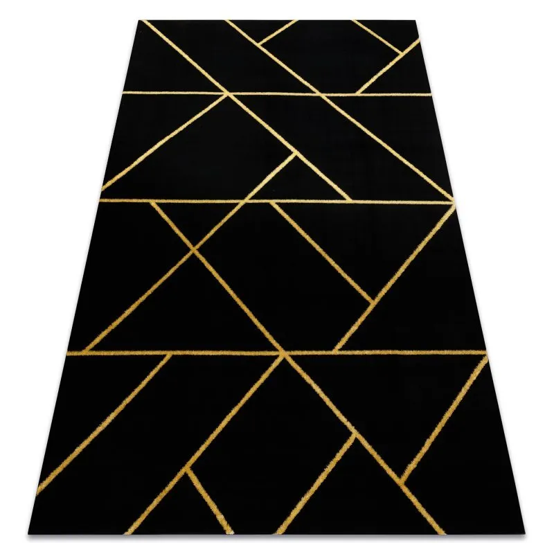 Exklusiv EMERALD Teppich 1012 glamour, stilvoll geometrisch schwarz / gold