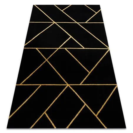 Exklusiv EMERALD Teppich 1012 glamour, stilvoll geometrisch schwarz / gold