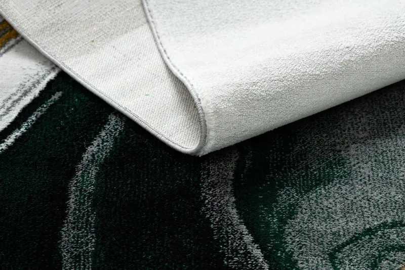 Exklusiv EMERALD Teppich 1017 glamour, stilvoll Marmor Flaschengrün / gold