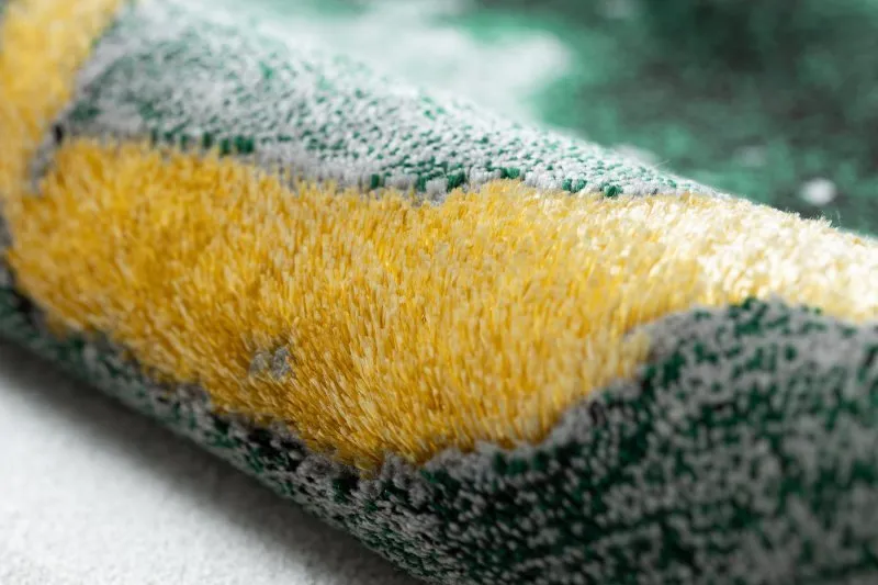 Exklusiv EMERALD Teppich 1017 glamour, stilvoll Marmor Flaschengrün / gold