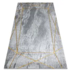 Exklusiv EMERALD Teppich 1022 glamour, stilvoll geometrisch Marmor grau / gold