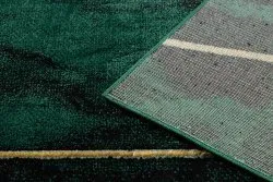 Exklusiv EMERALD Teppich 1022 glamour, stilvoll geometrisch Marmor Flaschengrün / gold