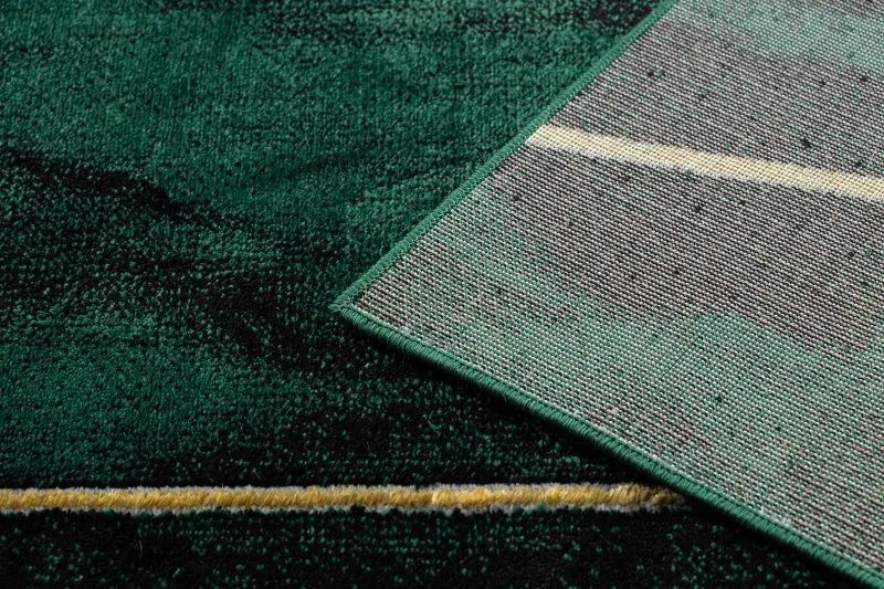 Exklusiv EMERALD Teppich 1022 glamour, stilvoll geometrisch Marmor Flaschengrün / gold