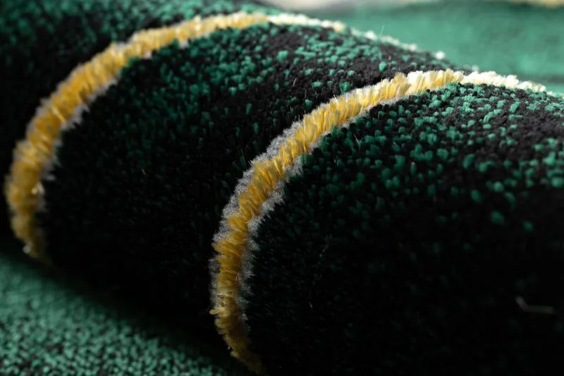 Exklusiv EMERALD Teppich 1022 glamour, stilvoll geometrisch Marmor Flaschengrün / gold