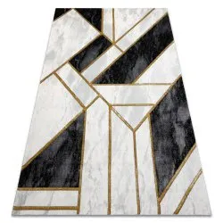Exklusiv EMERALD Teppich glamour, stilvoll Marmor, geometrisch schwarz / gold