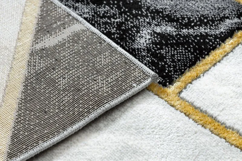 Exklusiv EMERALD Teppich 1015 glamour, stilvoll Marmor, geometrisch schwarz / gold